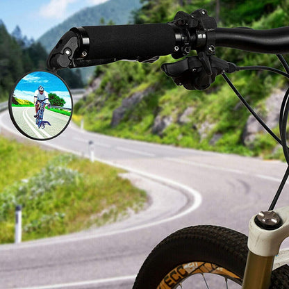 2er Set HD 360° Drehbare Fahrradspiegel Universal für Lenker - Mountainbike Rückspiegel 17-22mm, konvex
