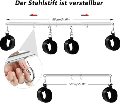 BDSM Metall Spreizstange mit Handschellen und Fußfesseln