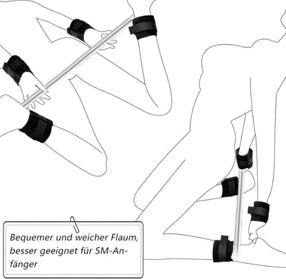 Proxoxo SM Bondage Sets mit Spreizstange, Hand- und Fußfesseln