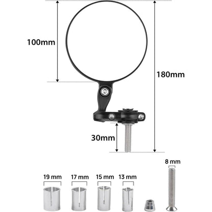 KEMIMOTO CNC Motorradspiegel E24 Geprüft 360 Grad Drehbar