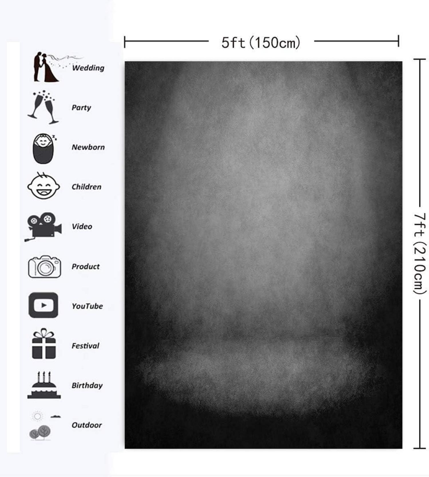 Abstrakter Grau Fotografie Hintergrund Vinyl 1,5x2,1m