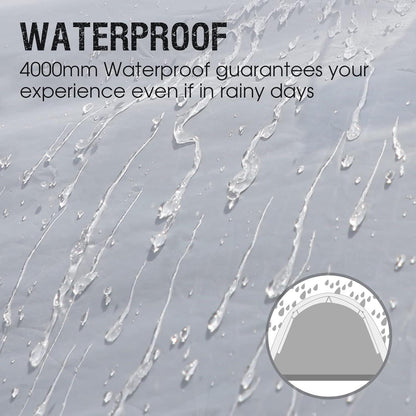 PORTAL Zelt 4 Personen wasserdicht 4000mm mit Vorzelt Blau