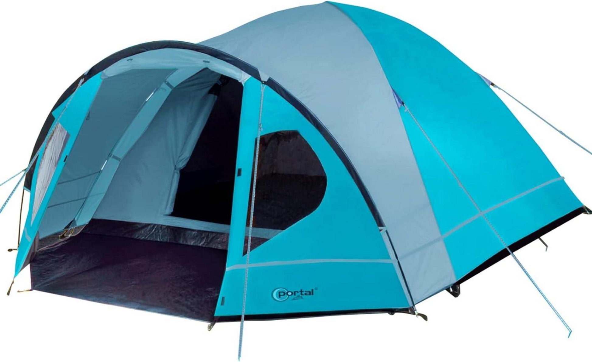 Kuppelzelt 4 Personen wasserdicht 4000mm mit Vorzelt Blau