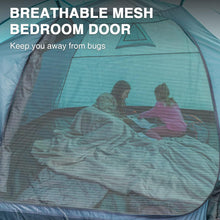 PORTAL Zelt 4 Personen wasserdicht 4000mm mit Vorzelt Blau