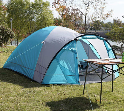 Portal Kuppelzelt 4 Personen wasserdicht mit Vorzelt Blau