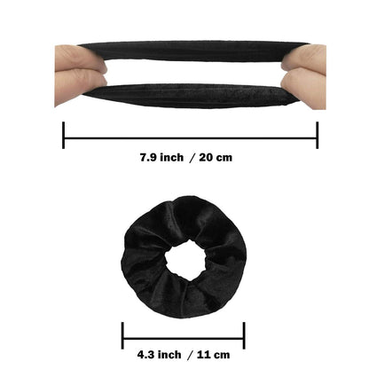 VENUSTE Samt Haargummis Scrunchies Damen Haarbänder Schwarz 12 Stk