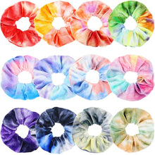 Batik Haargummis Scrunchies Samt Pastellfarben 12er Set