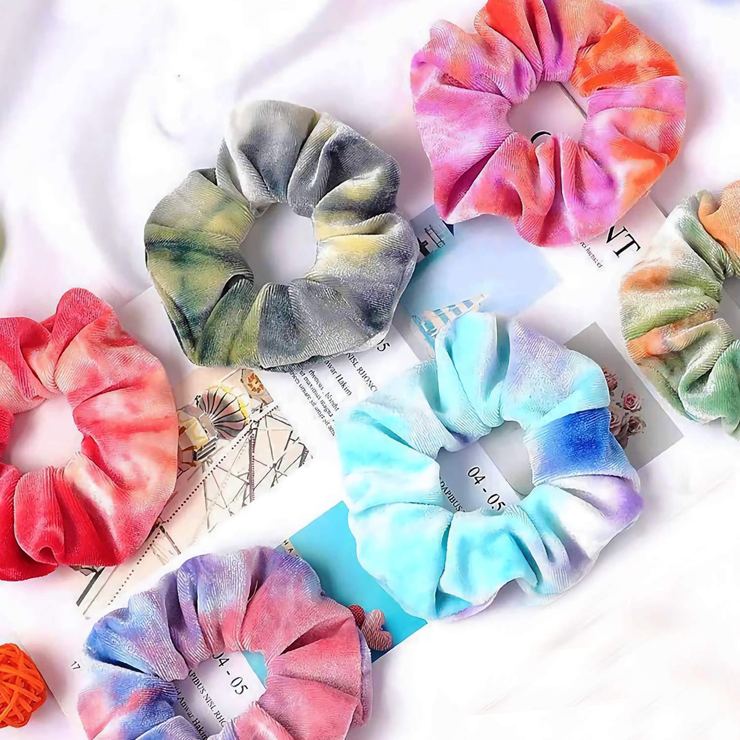 12 Stück Batik Haargummis Scrunchies aus
