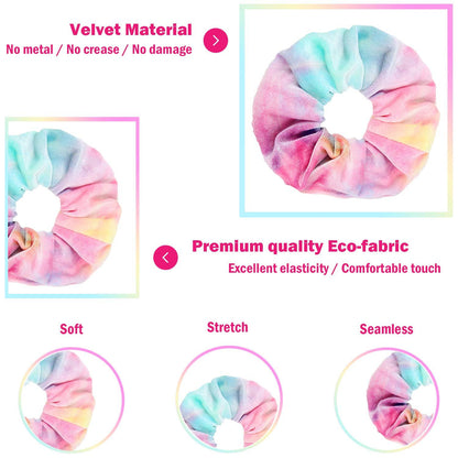 12 Stück Batik Samt Scrunchies Haargummis Mädchen Frauen