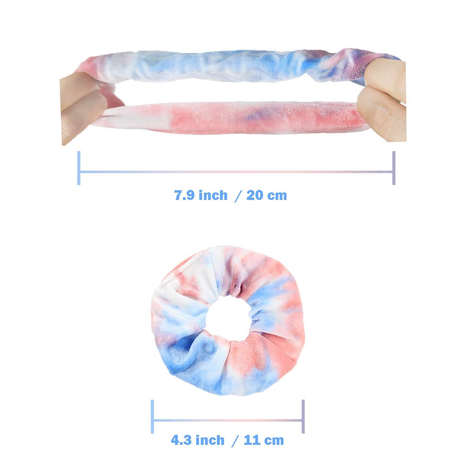 12er Set Batik Scrunchies Haargummis aus Samt für Frauen Mädchen
