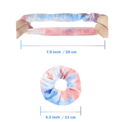 12er Set Batik Scrunchies Haargummis aus Samt für Frauen Mädchen