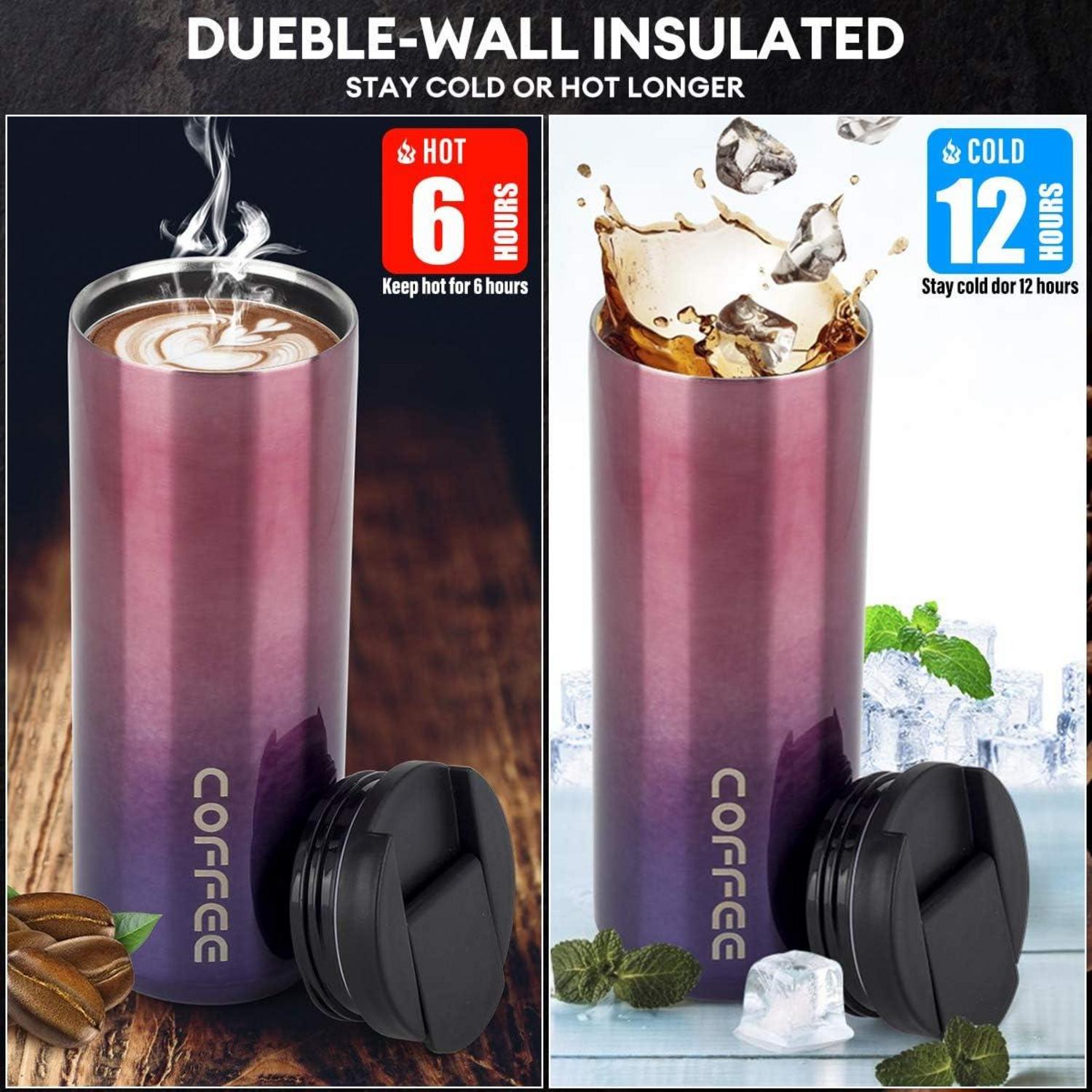 Thermobecher 500ml Isolierbecher Edelstahl Travel Mug Kaffee Wasser