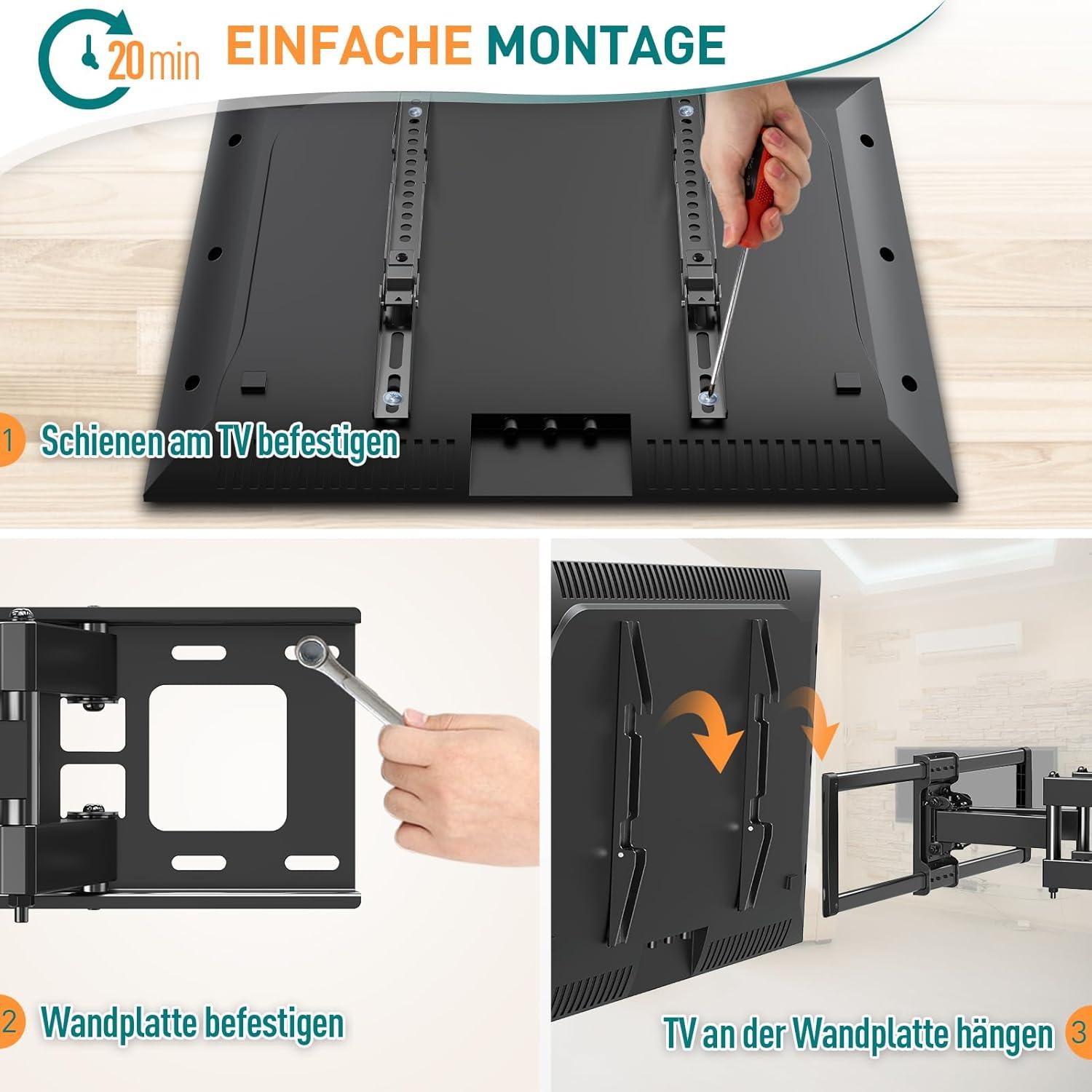TV Wandhalterung Schwenkbar Neigbar 37-70 Zoll LED LCD OLED Plasma VESA
