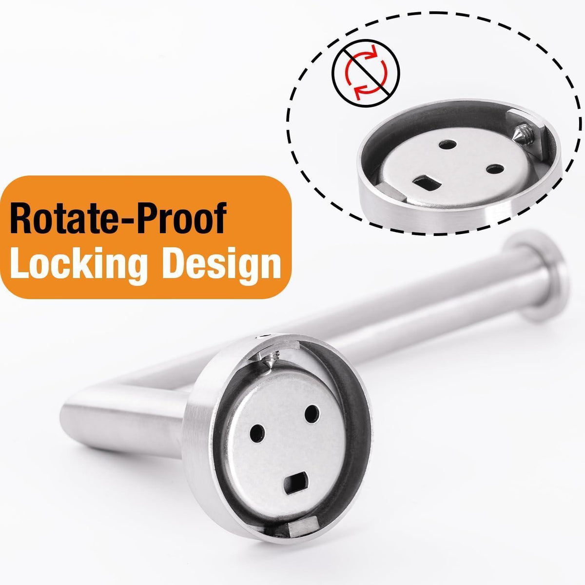 Toilettenpapierhalter Edelstahl gebürstet, rostfrei, rotationssicher