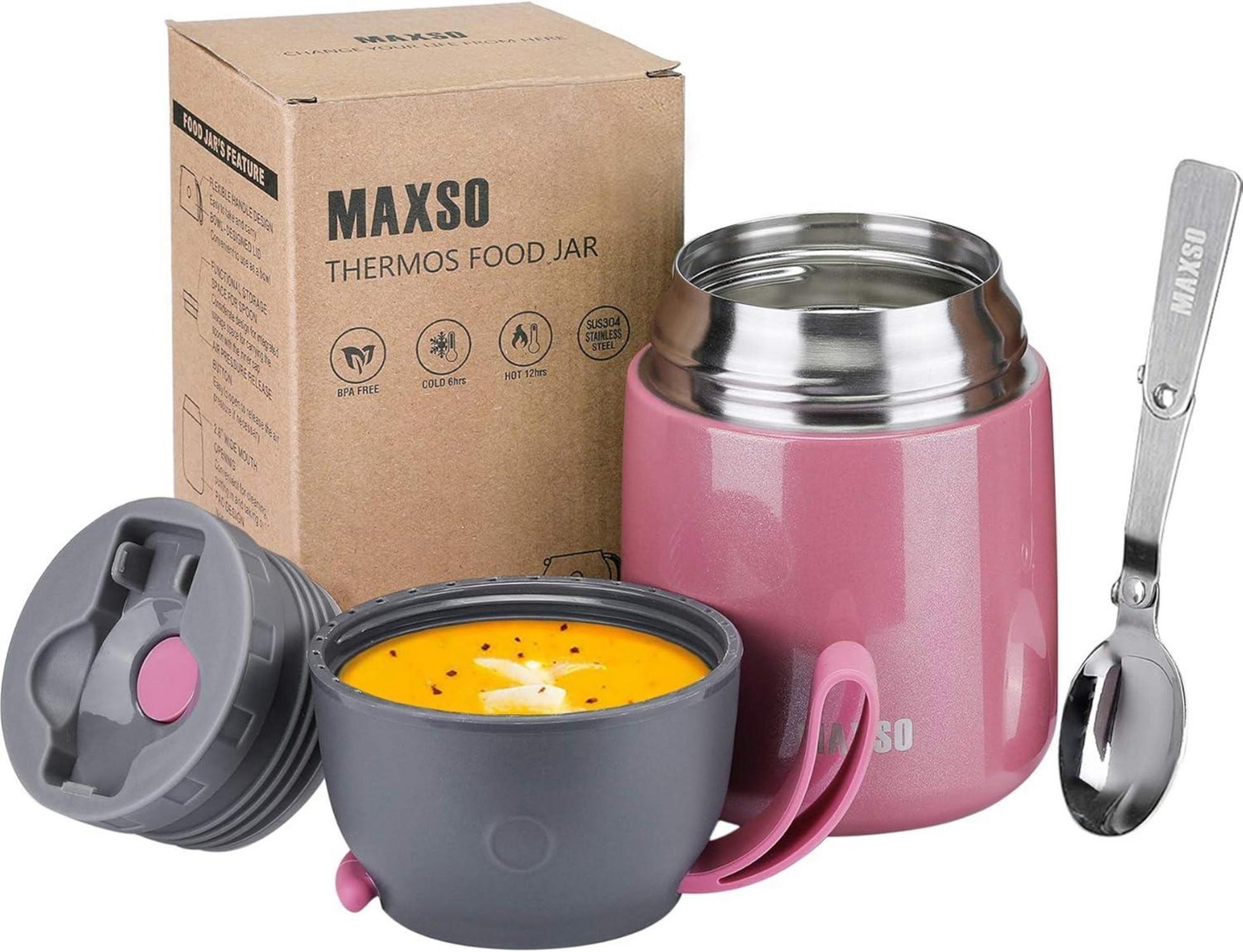 Thermobehälter Edelstahl Lunchbox 500ml Isolierbehälter mit