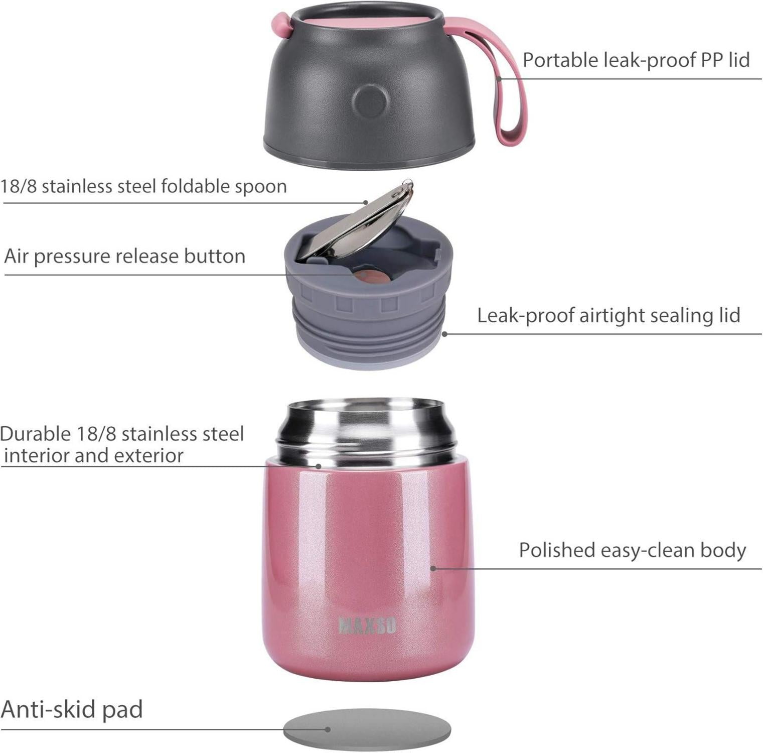Thermobehälter Edelstahl Lunchbox 500ml Isolierbehälter mit
