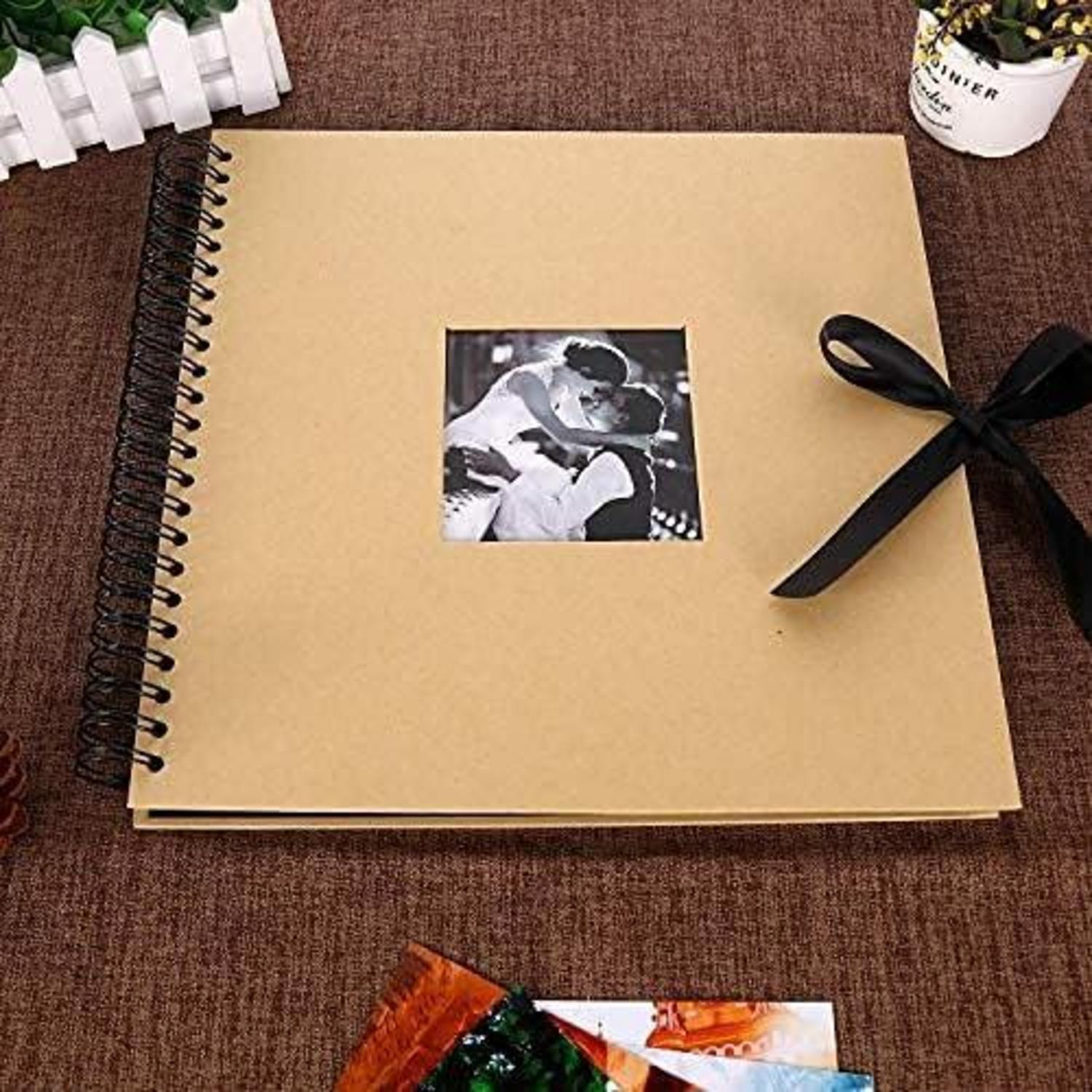 Fotoalbum Spiralalbum 30x30 cm DIY Fotobuch 80 Schwarze Seiten 400 Fotos