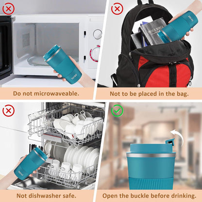 KETIEE Kaffeebecher to go 510ml Thermobecher Doppelwandig Blau