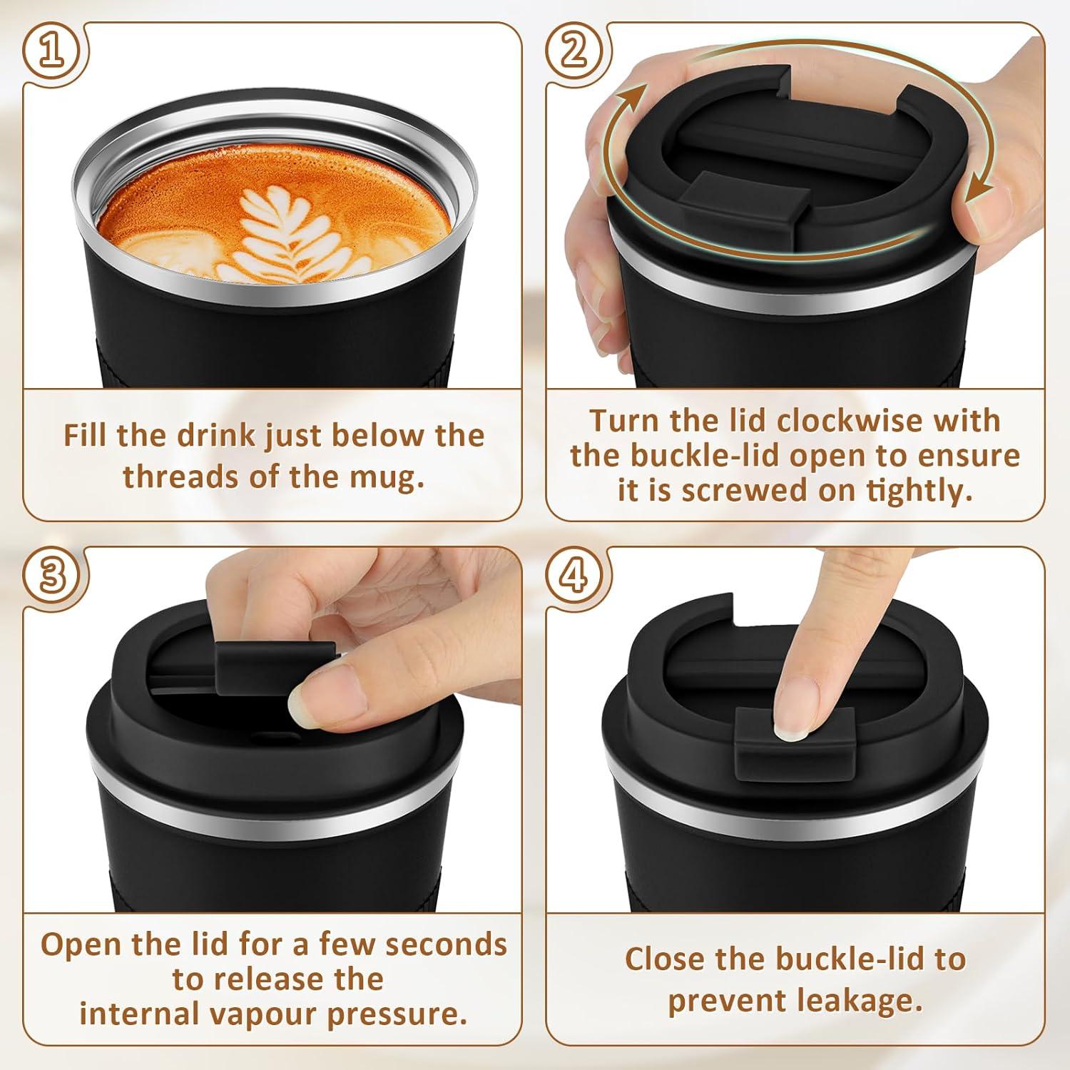Thermobecher Kaffeebecher to Go Edelstahl Vakuum Isolierbecher 380ml