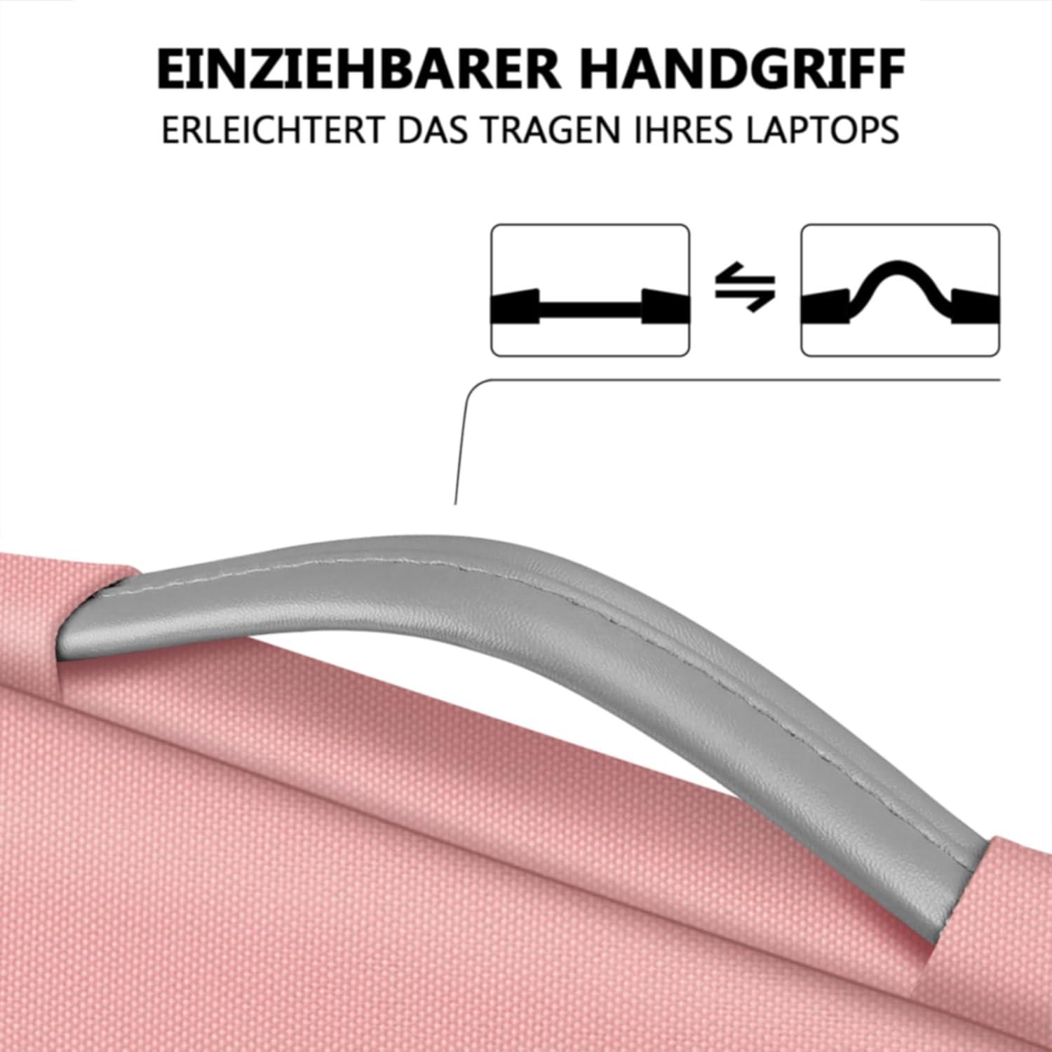 TECOOL 13 Zoll Laptop MacBook Tasche Hülle für MacBook Air Pro 13 M2 M1 2022-2016, 12,3 Surface Pro 10/9/8/7/6/5, 2024 iPad Pro Air, Rosa