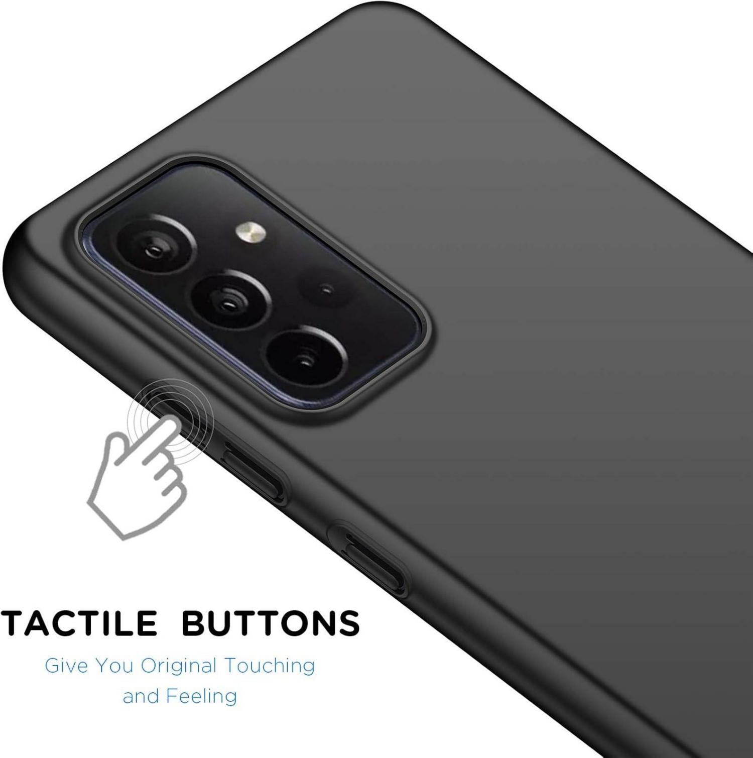 ORNARTO Samsung A52/A52s Hülle, Dünn Anti-Scratch FeinMatt Schwarz