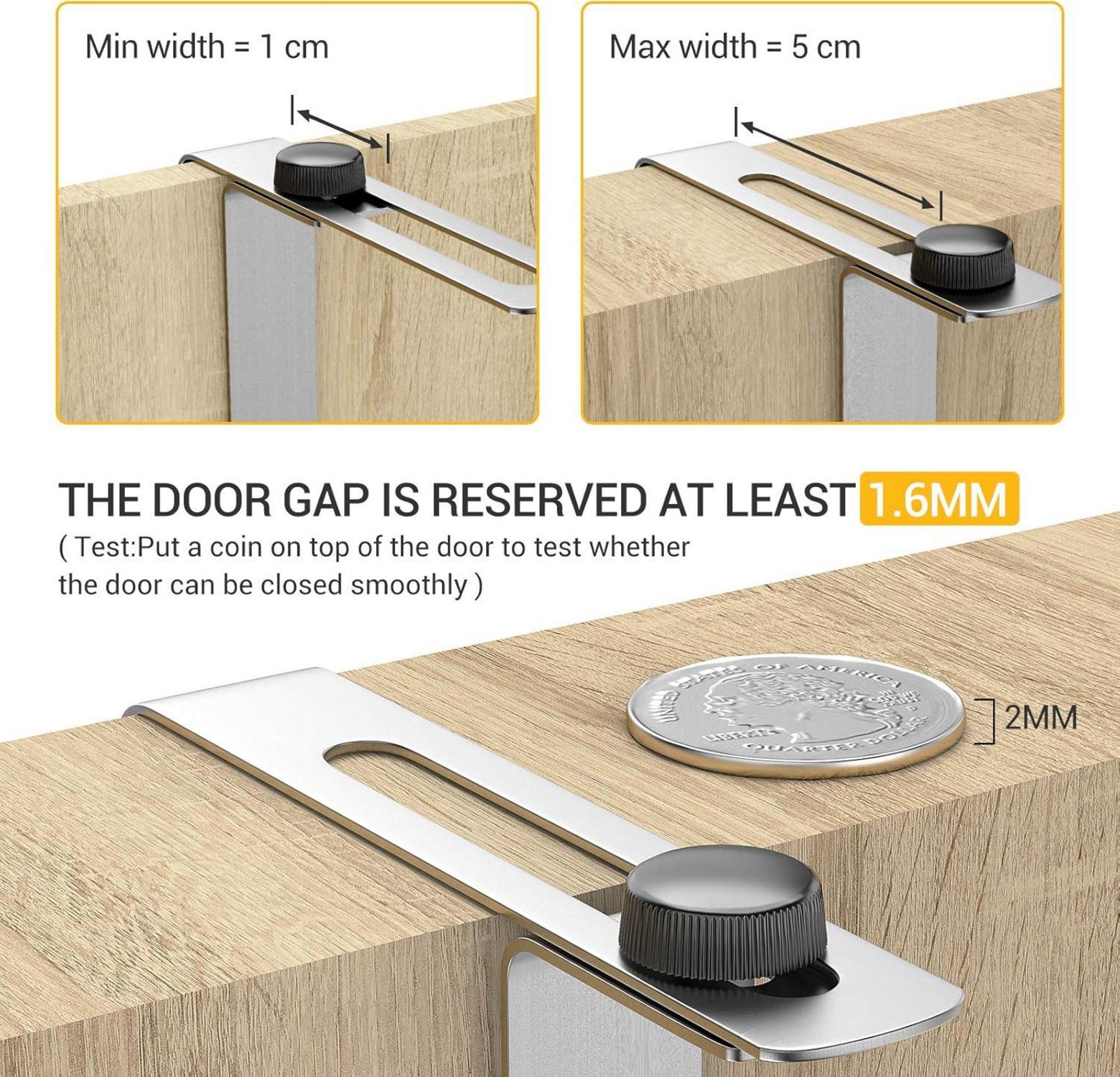Luxear Türgarderobe Edelstahl einhängen ohne Bohren 6 Haken für Tür Schlafzimmer