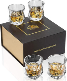 Kristall Whiskey Gläser Set 4-teilig in Geschenkbox, 210 ml