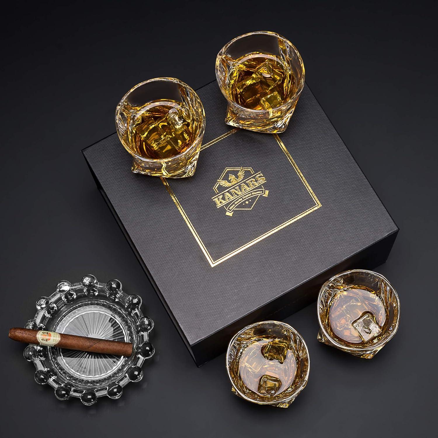 Whisky Gläser Set Kristall 4-teilig 210 ml Geschenk Box