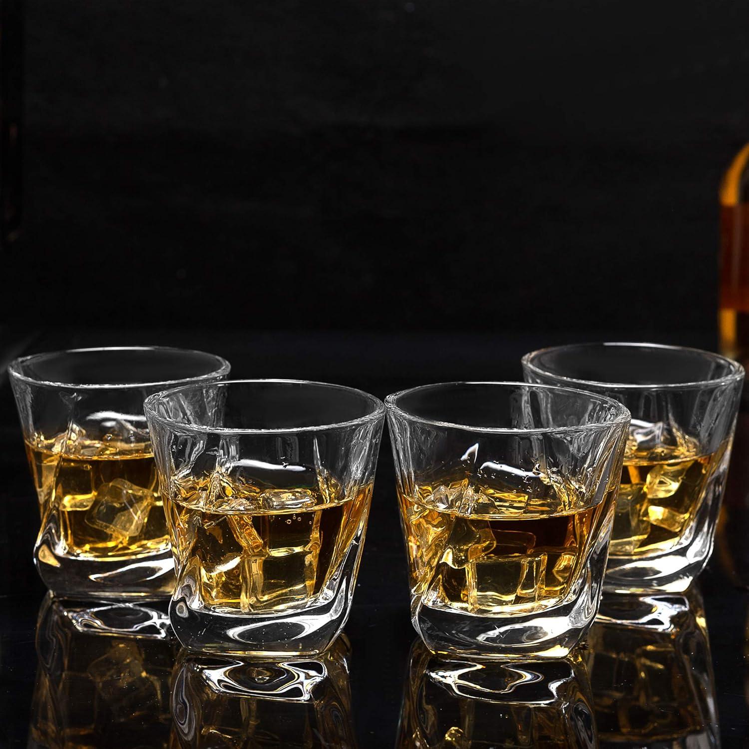 Whisky Gläser Set Kristall Whisky Glas 210ml Whiskey Geschenk Box 4-teilig