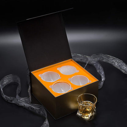 Whisky Gläser Set Kristall Whisky Glas 210ml Whiskey Geschenk Box 4-teilig