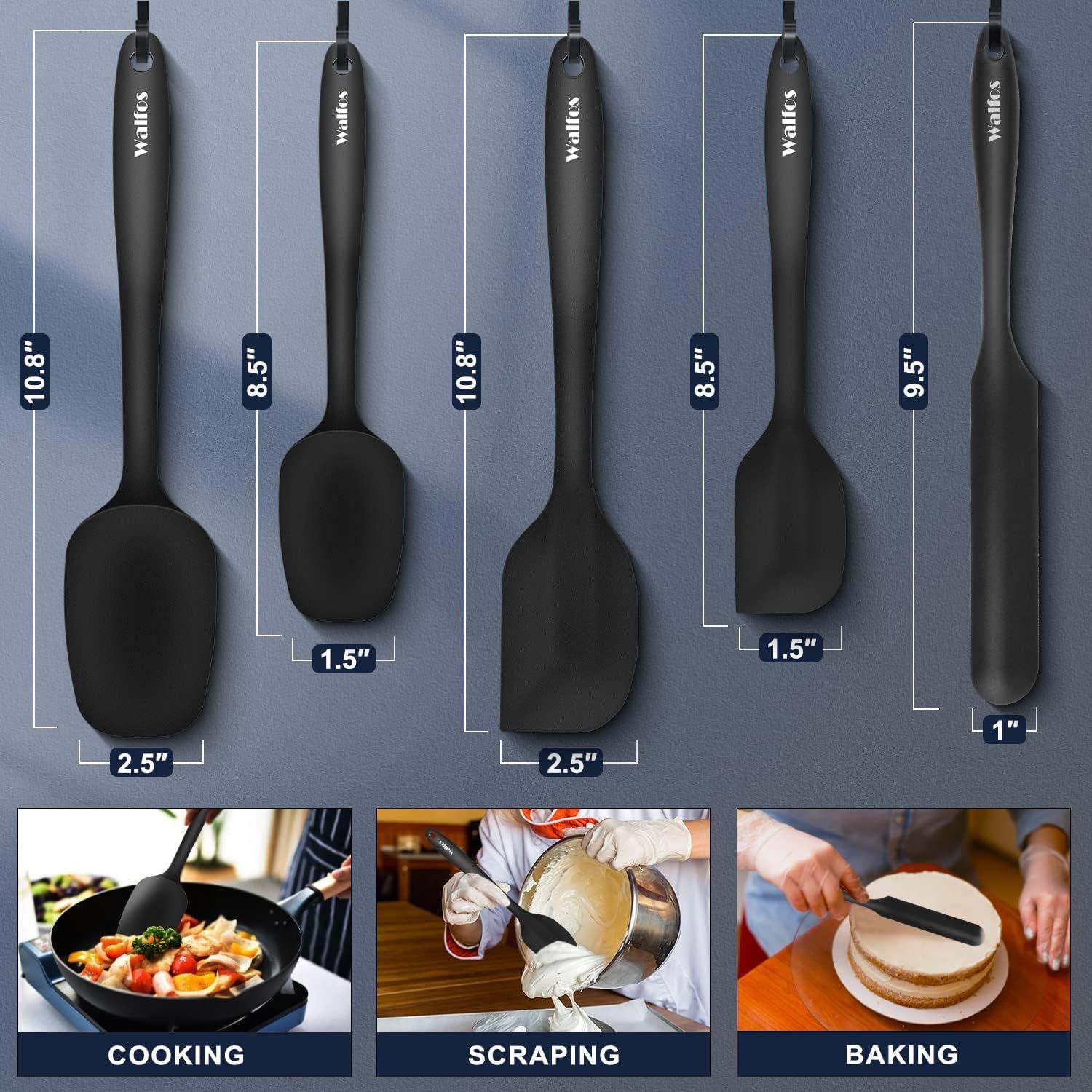 Silikon Spatel Set Hitzebeständig 600°F Antihaft Küchenbackwerkzeuge 5