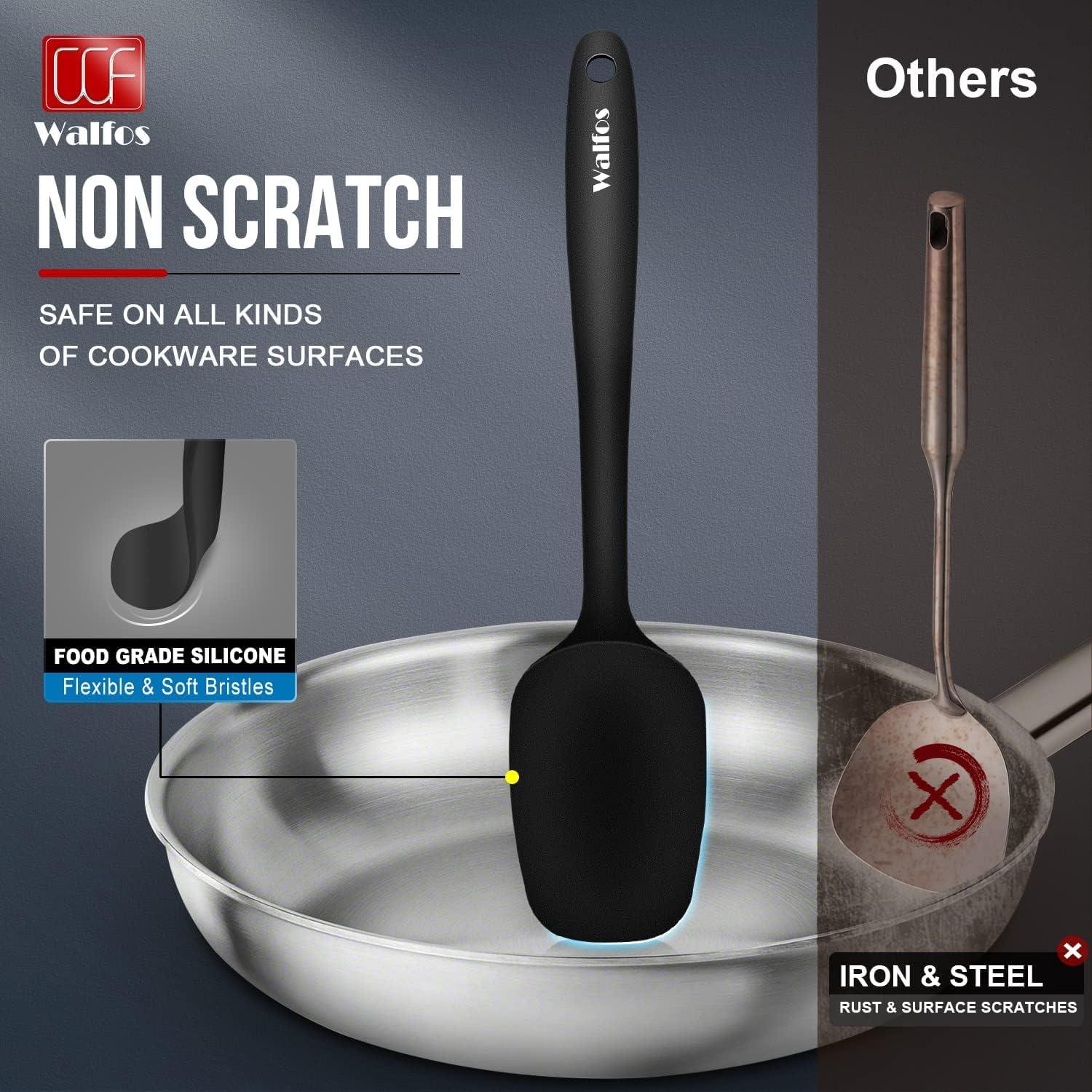 Walfos Silikon Spatel Set Hitzebeständig 600°F Schwarz (5