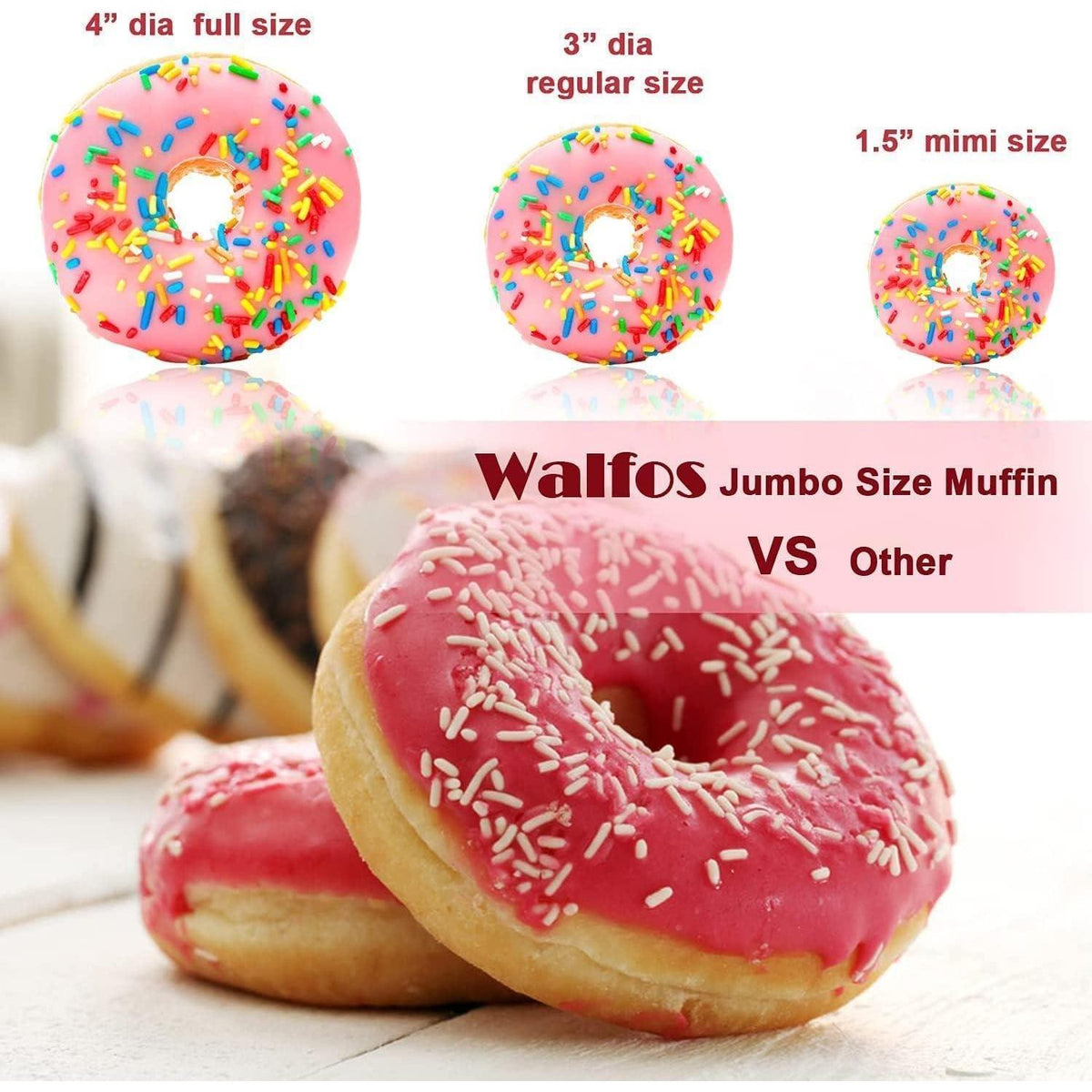 Große Silikon Donut Backform 3er Set mit 4 Mulden