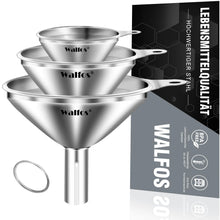 Walfos® Trichter Edelstahl 3er Set Mini für Küche und Flaschen