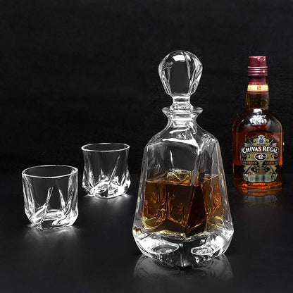 5-teiliges Whisky Gläser und Karaffe Set, Kristallglas 650ml