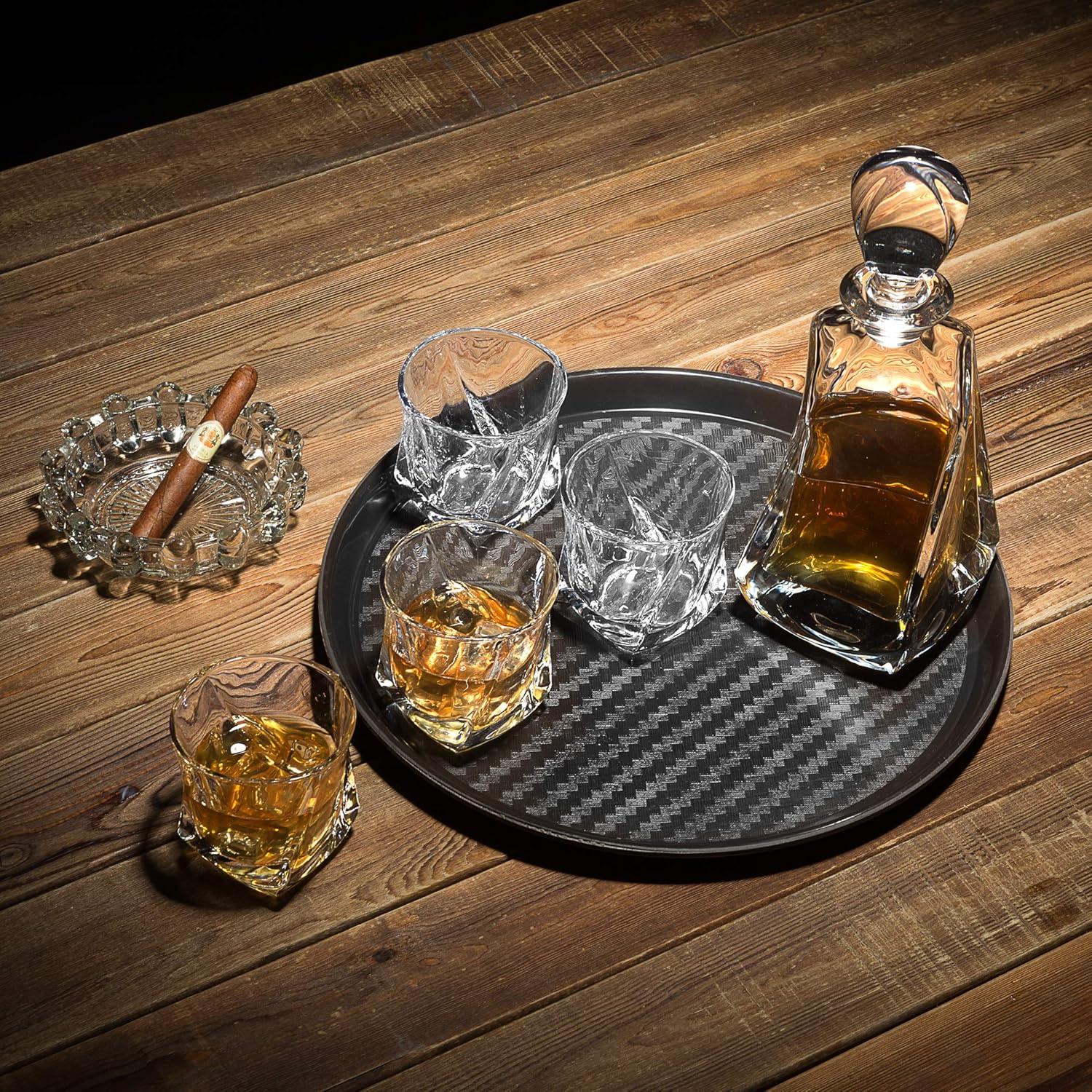 Whisky Gläsern Karaffe Set 650ml Dekanter 4x 210ml Bleifrei Kristallgläser