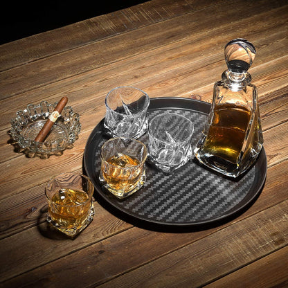 Whisky Gläsern Karaffe Set 650ml Dekanter 4x 210ml Bleifrei Kristallgläser