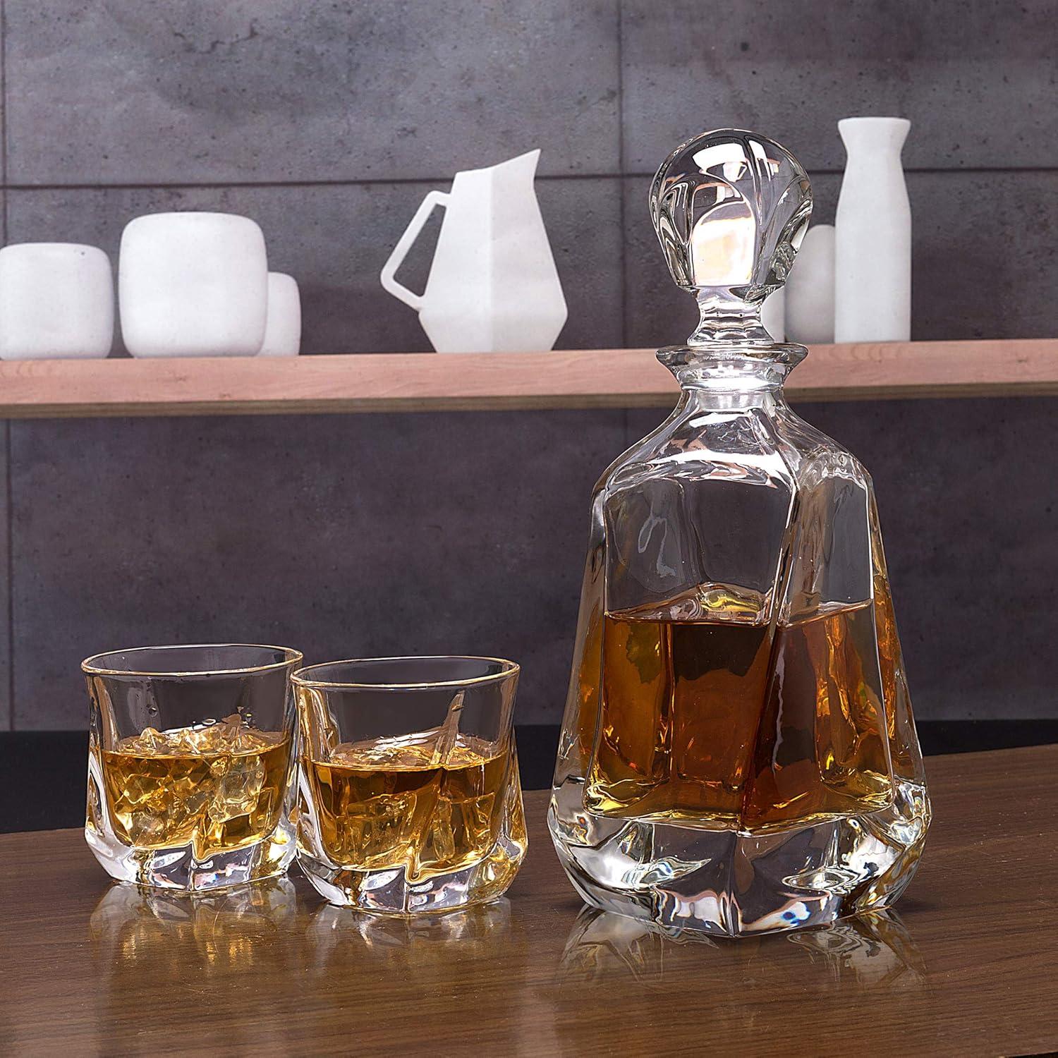 5-teiliges Whisky Gläsern und Karaffe Set 650ml Dekanter 4x 210ml