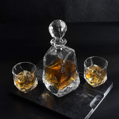 Whisky Gläser und Karaffe Set | 5-teilig | Bleifrei Kristall | Schöne Geschenk Box
