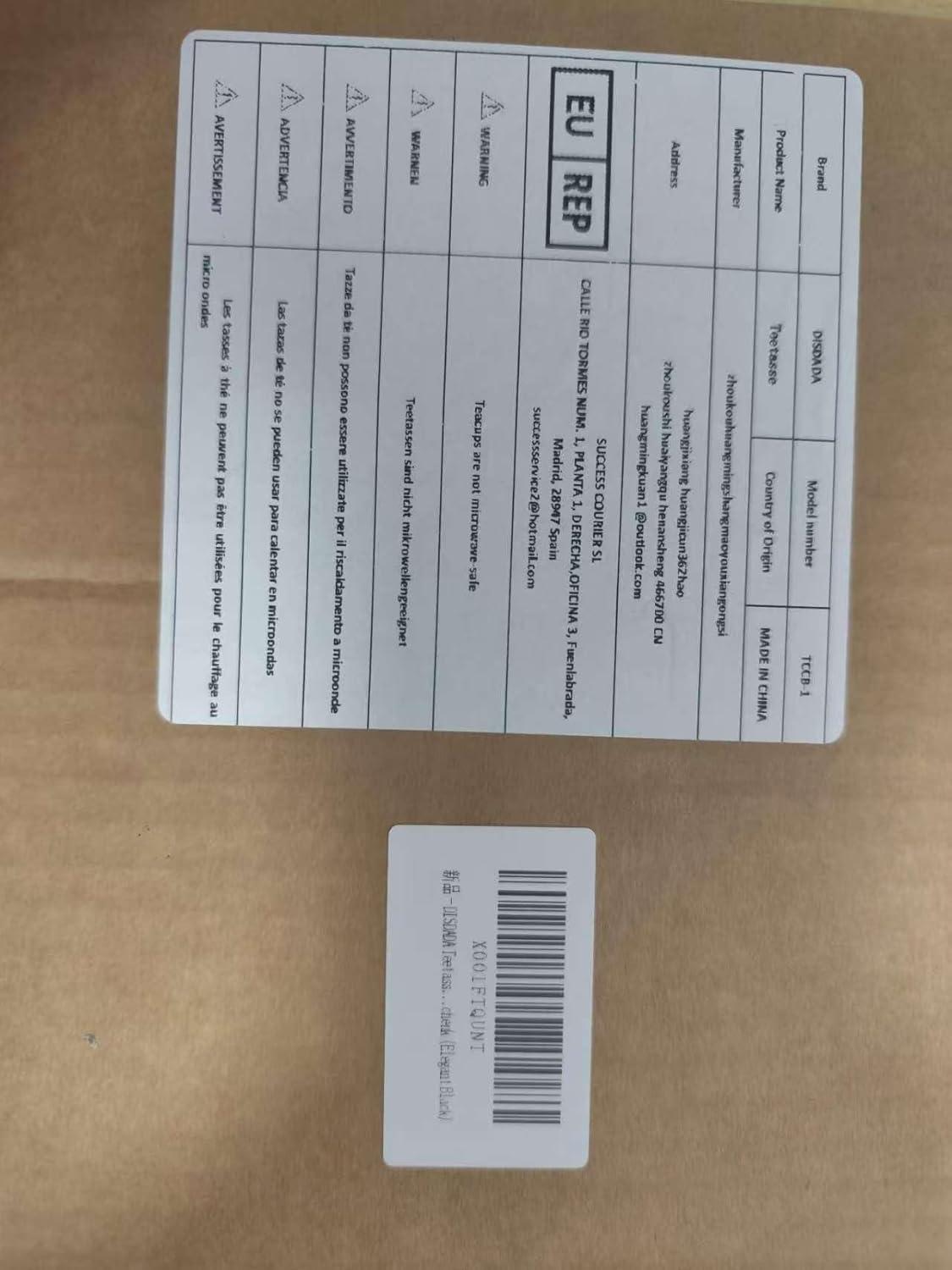 DISDADA Teetasse mit Sieb und Deckel, 500ml Keramik Teebecher - Schwarz