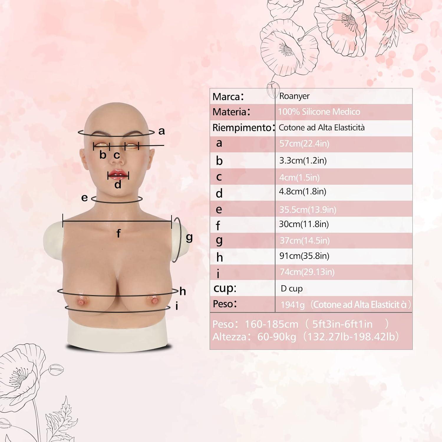 ROANYER Maske May Damen Silikon Latex Crossdresser Halloween Cosplay
