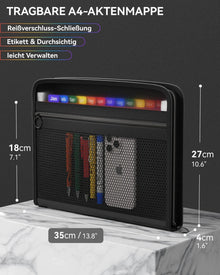 Dokumentenmappe 13 Fächer Regenbogen Akkordeon Organizer A4