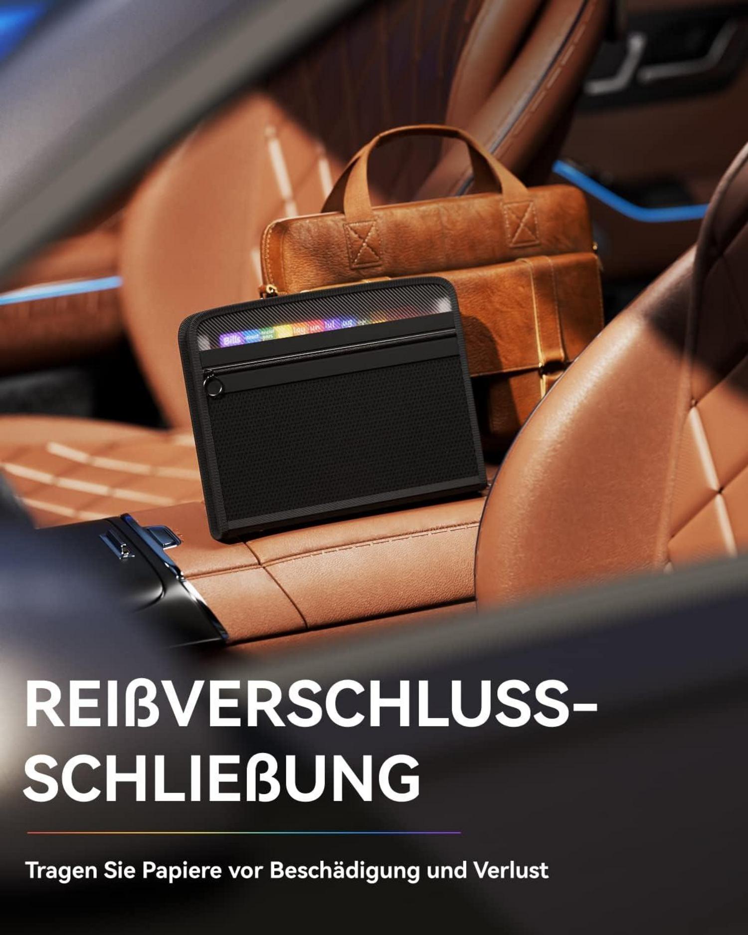 Dokumentenmappe 13 Fächer A4 Reißverschluss Organizer Regenbogen