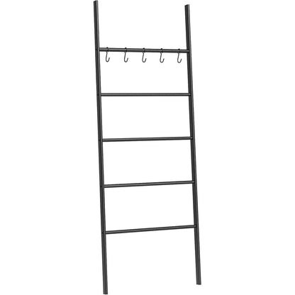 Handtuchleiter mit 5 Haken, platzsparend & stabil, schwarz