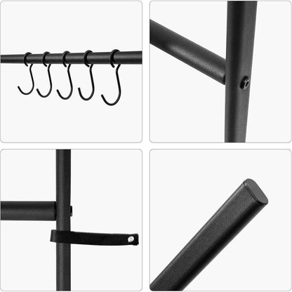 Handtuchleiter mit 5 Haken, platzsparend & stabil, schwarz