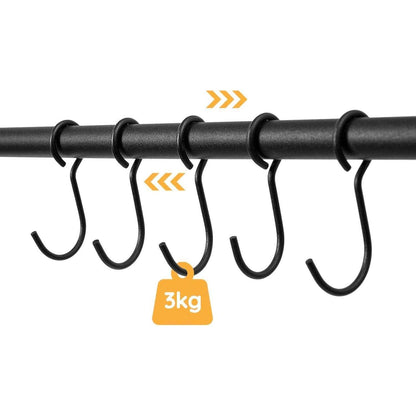 Handtuchleiter mit 5 Haken, platzsparend & stabil, schwarz