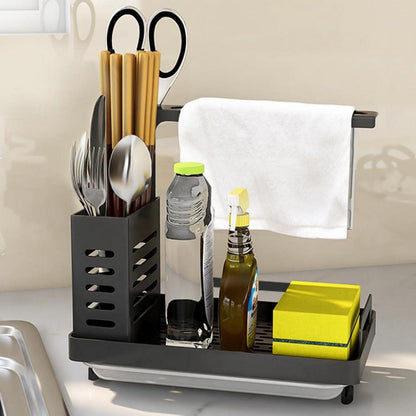 Spülbecken Caddy Organizer Schwarz Edelstahl Küchen Schwammhalter