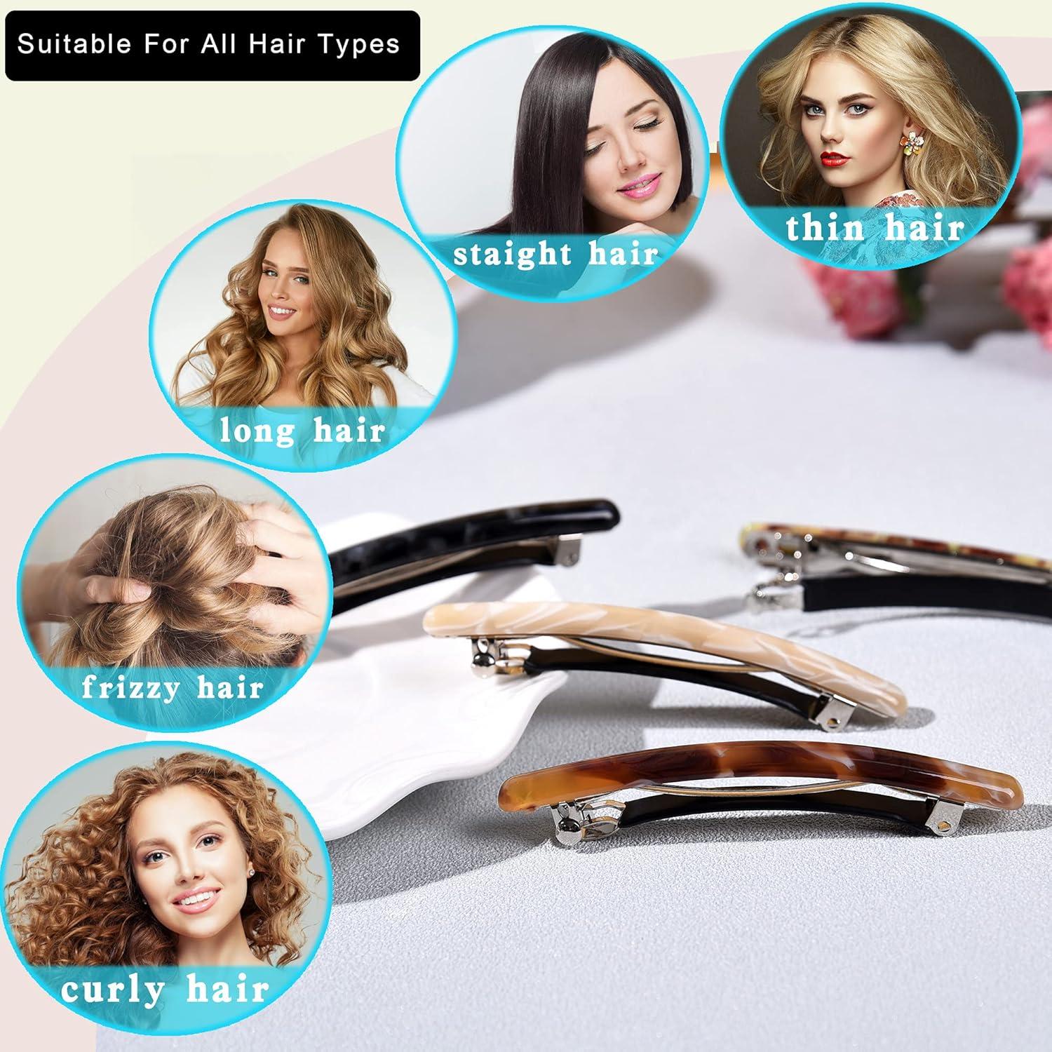 4 Stück Skinny Französische Haarspangen für Damen