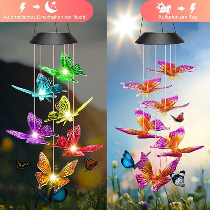 Leuchtende Schmetterling Solarswindspiel für Garten Geschenk