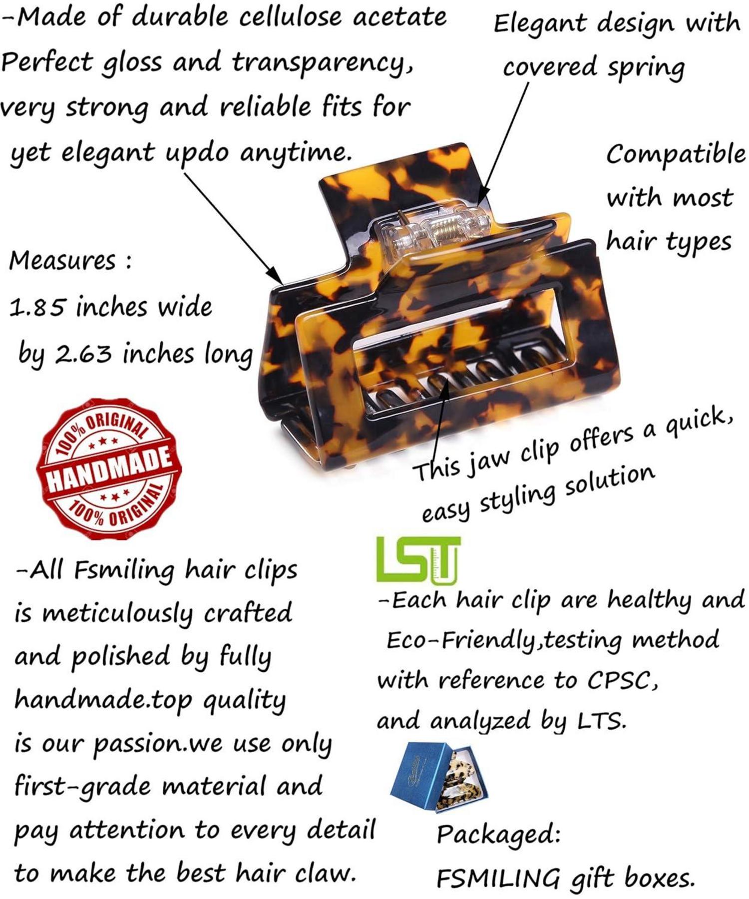 Leopard Haarklammer Damen Set Mittelgroß Acetat Spange